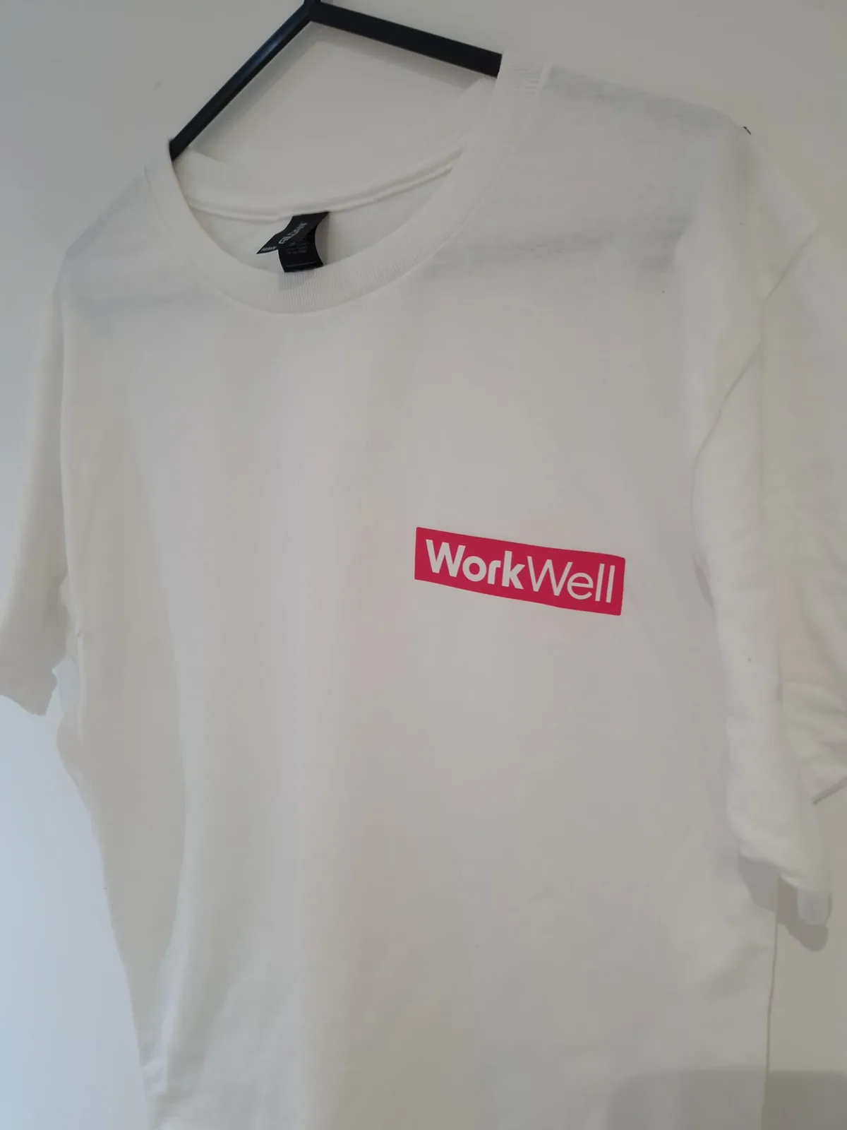 White t-shirt with WorkWell chest logo